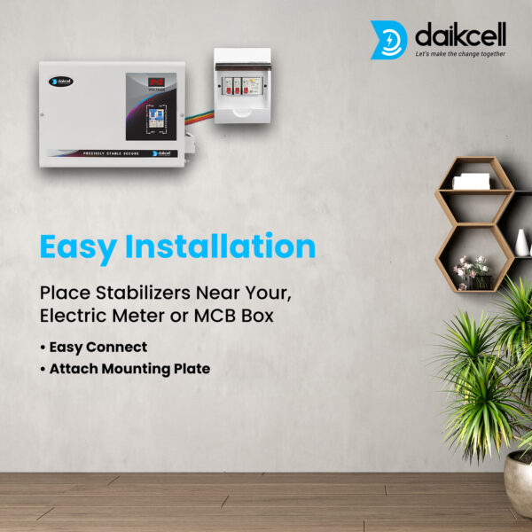 daikcell 10 KVA 130V-300V Mainline Heavy Duty Voltage Stabilizer for Home 8000W - 40 Amps Load - Single Phase - DSR017 - White