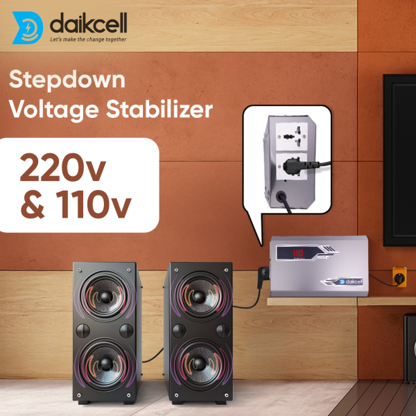 daikcell 500 watt 220v to 110v digital stepdown transformer voltage converter for US appliances in India - 5 Years Warranty - DSR034 - Silver
