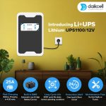daikcell 2 in 1 Combo inbuilt Lithium-ion Inverter Battery for Home  | Pure Sinewave 1100 VA/12V | 1280 Wh with 15 Year Life | Wall-Mountable with 5 Years Warranty - Li1280 - 1KVA