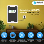 daikcell 3 in 1 inbuilt Lithium-ion Inverter Battery for Home |  Solar+Electricity Charging | Pure Sinewave 1100VA/12V | 1280Wh with 15 Year Life | Wall-Mountable | 5 Years Warranty - 1KVA