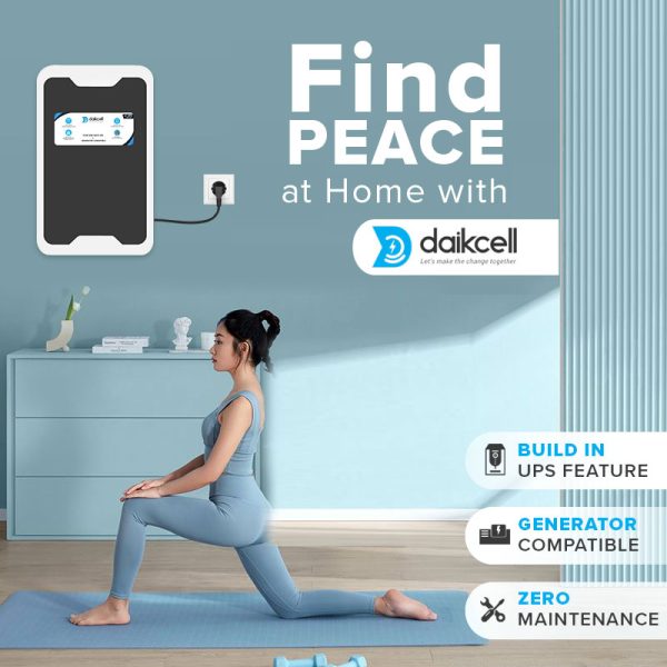 daikcell 2 in 1 Combo inbuilt Lithium-ion Inverter Battery for Home  | Pure Sinewave 1100 VA/12V | 1280 Wh with 15 Year Life | Wall-Mountable with 5 Years Warranty - Li1280 - 1KVA