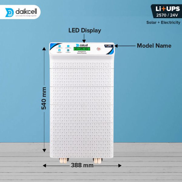 3 in 1 inbuilt Lithium-ion Inverter Battery for Home | Solar+Electricity Charging | Pure Sinewave 2570 VA/24V | 2560 Wh with 15 Year Life | 5 Year Warranty - 2.5KVA ( Runs 1 HP Motor )