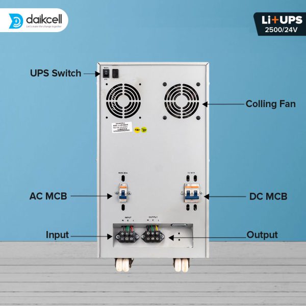 daikcell 2 in 1 inbuilt Lithium-ion Inverter Battery | Pure Sinewave 2500 VA/24V | 2560 Wh with Upto 15 Year Life | 5 Years Warranty - 2.5KVA ( Runs Even 1 HP Motor )