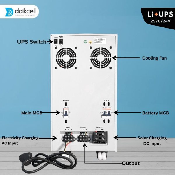 3 in 1 inbuilt Lithium-ion Inverter Battery for Home | Solar+Electricity Charging | Pure Sinewave 2570 VA/24V | 2560 Wh with 15 Year Life | 5 Year Warranty - 2.5KVA ( Runs 1 HP Motor )