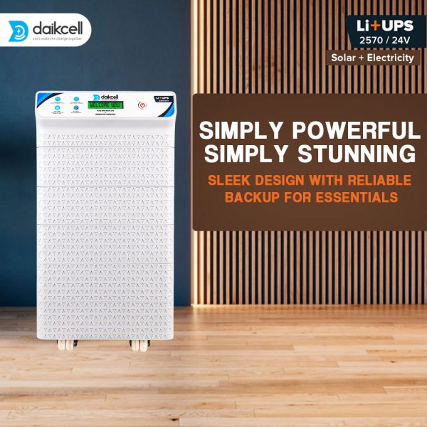 3 in 1 inbuilt Lithium-ion Inverter Battery for Home | Solar+Electricity Charging | Pure Sinewave 2570 VA/24V | 2560 Wh with 15 Year Life | 5 Year Warranty - 2.5KVA ( Runs 1 HP Motor )