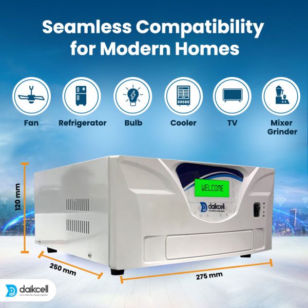 2000VA Pure Sine Wave Double Battery Inverter for Home, Office & Shops | Fast Charging | Automatic Bypass | High Performance | LCD Display | 24X7 MCB Protection | 1+ 4 Years Warranty
