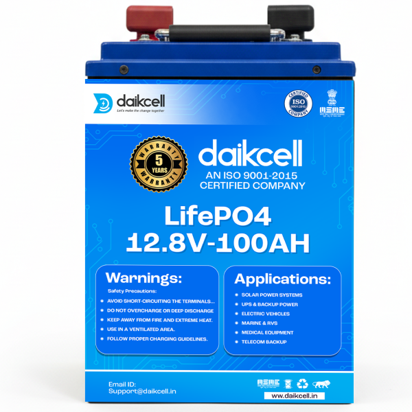 daikcell Chargon 12.8V Lithium ion Inverter Battery for Home | Solar Compatible | 1280 Wh with 15 Year Life | More Backup Than 180Ah+ Acid Battery | Works with Any Normal Inverter | 1+4 Years Warranty